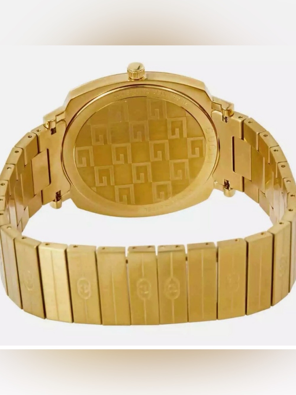 NWB Gucci Grip YA157409 38mm GG Gold Dial Stainless Steel Mens & Unisex Watch - Picture 2 of 16